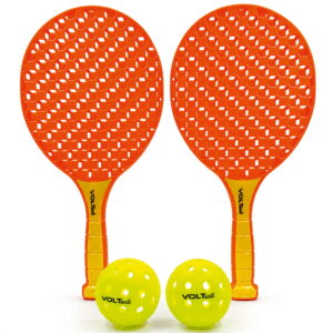 Volt Pro Pickleball Paddle Set includes 2 durable paddles and 2 pickleball balls for fun indoor and outdoor games. Designed for kids and adults, this BIS Certified set offers a comfortable grip, lightweight design, and enjoyable gameplay for family, training, and recreational play.