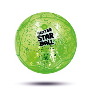Hello Friends Glitter Star Ball 6 Inch features an attractive glitter finish with a Football Pattern. Its lightweight and high-bounce design makes it easy to handle and suitable for fun indoor and outdoor play.