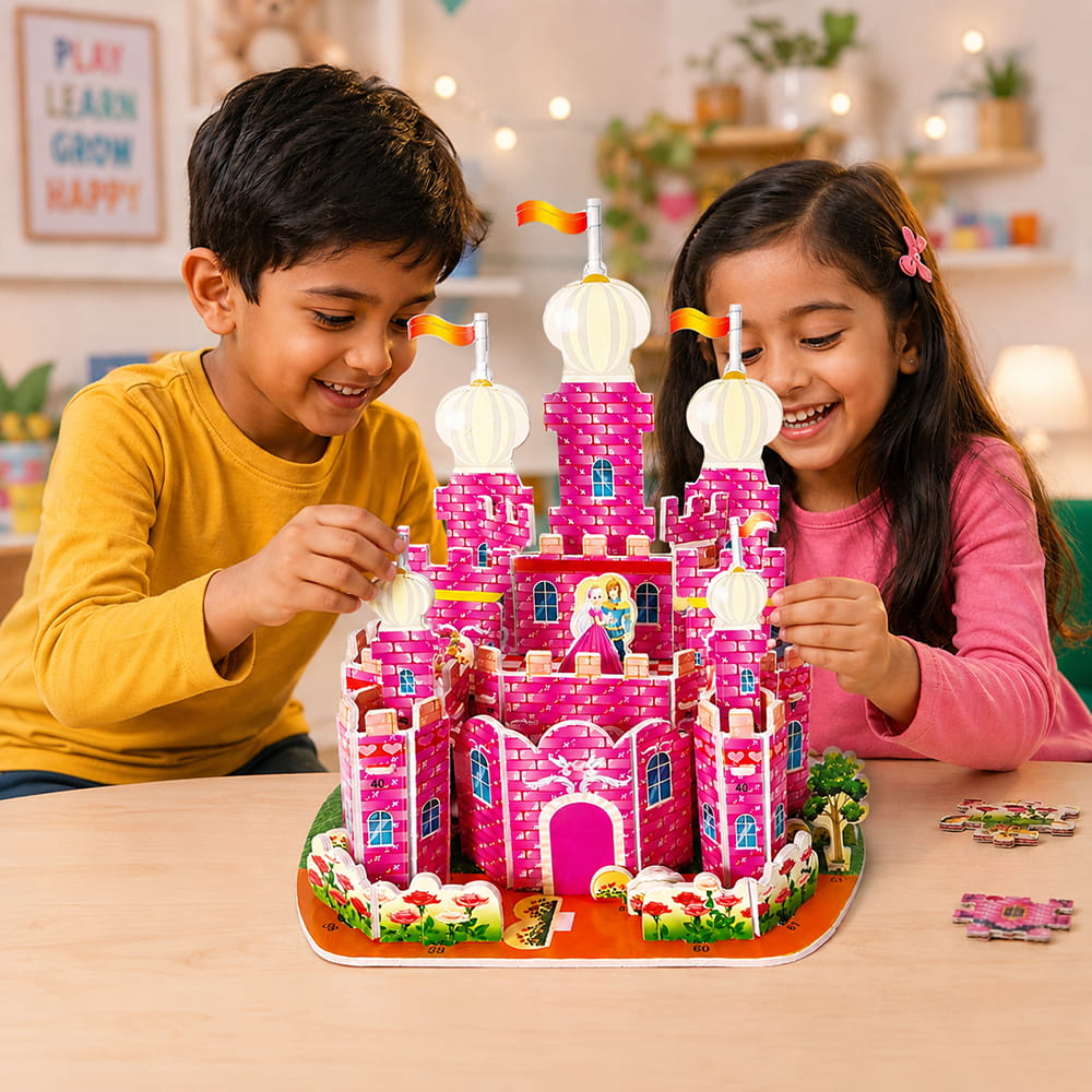 Hello Friends 3D Cardboard Puzzle is a fun DIY model-building activity for kids aged 4 years and above. The pre-cut pieces are easy to assemble into a 3D standing model, helping develop creativity, concentration, coordination, and problem-solving skills.