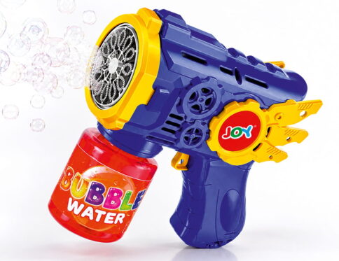 Hello Friends 12 Hole Automatic Bubble Gun creates a continuous stream of bubbles for exciting indoor and outdoor play. Featuring a battery-operated design and an included bubble tray, it is perfect for parties, gardens, birthdays, and everyday fun for kids.