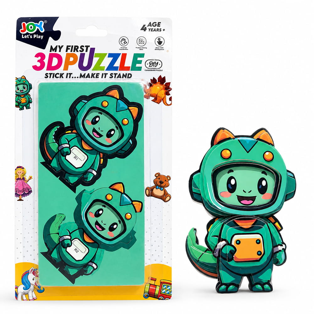 Hello Friends 3D Astronaut Puzzle for Kids Age 4+ | DIY Stand & Build Cardboard Activity Toy