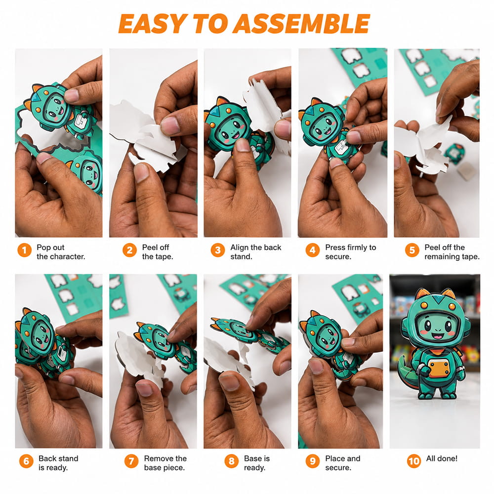 Hello Friends 3D Astronaut Puzzle for Kids Age 4+ | DIY Stand & Build Cardboard Activity Toy