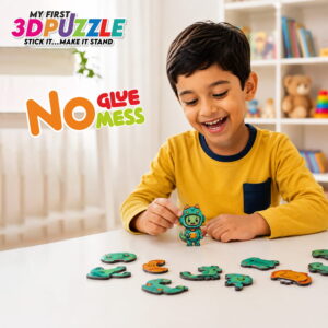 Hello Friends 3D Puzzle is a fun DIY cardboard activity toy for kids aged 4 years and above. Children can assemble the pieces to create a 3D standing model while developing creativity, concentration, and problem-solving skills.