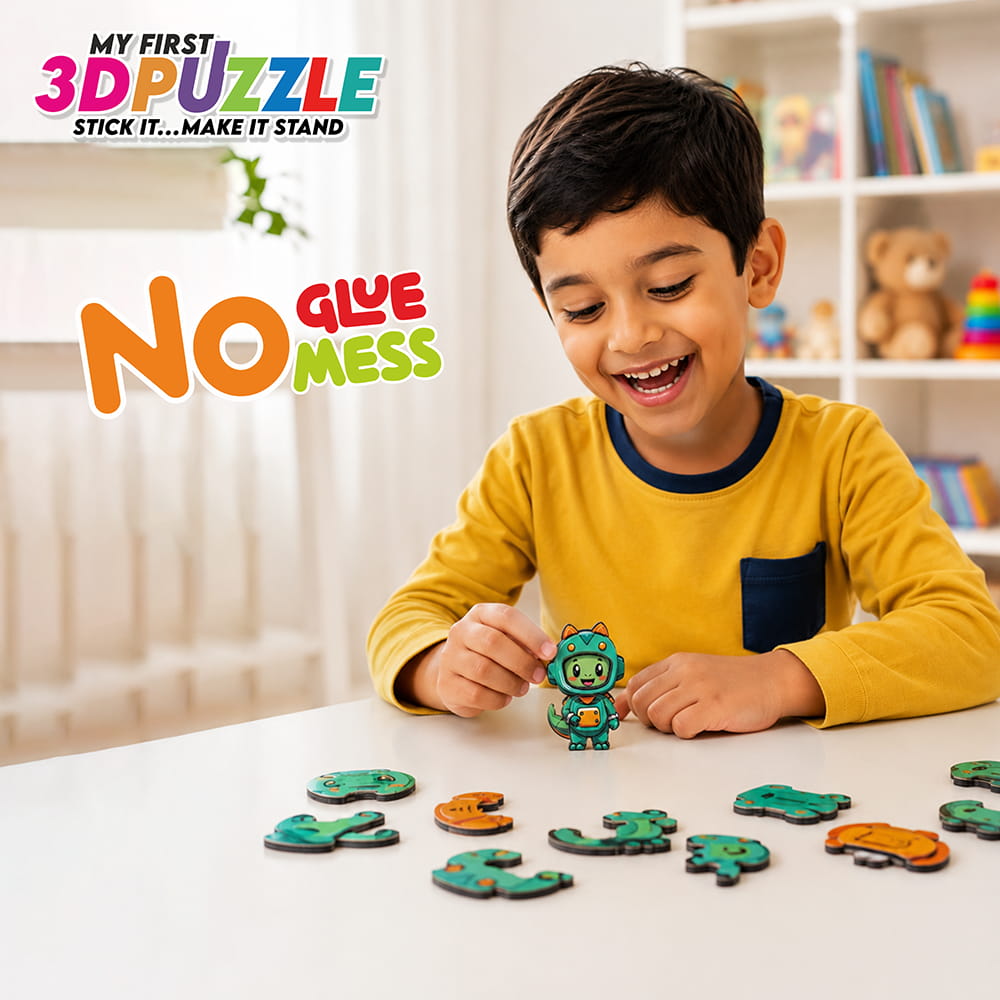 Hello Friends 3D Puzzle is a fun DIY cardboard activity toy for kids aged 4 years and above. Children can assemble the pieces to create a 3D standing model while developing creativity, concentration, and problem-solving skills.