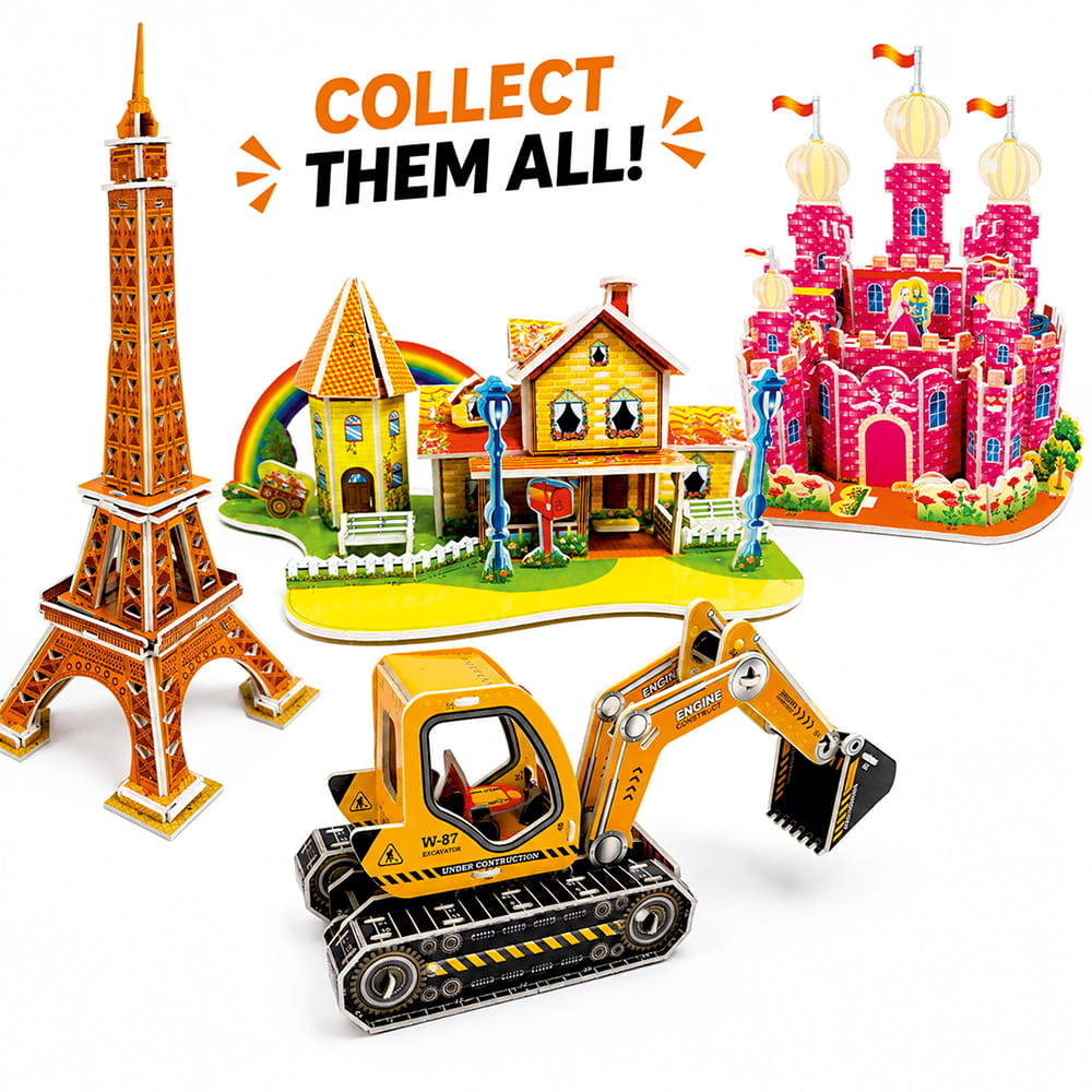 Hello Friends 3D Cardboard Puzzle is a fun DIY model-building activity for kids aged 4 years and above. The pre-cut pieces are easy to assemble into a 3D standing model, helping develop creativity, concentration, coordination, and problem-solving skills.