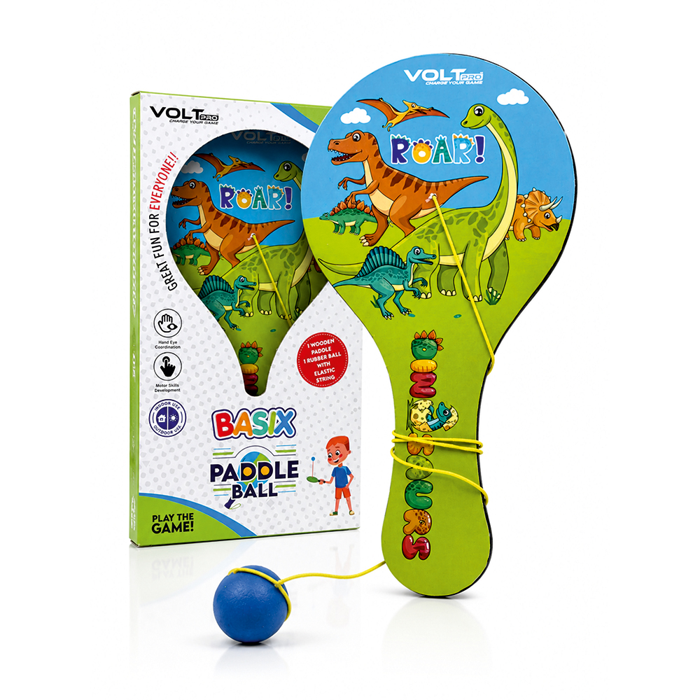 Hello Friends Wooden Paddle Ball is a fun kids' activity toy with a durable wooden paddle and elastic string-attached rubber ball, designed for active indoor and outdoor play while encouraging hand-eye coordination and focus.