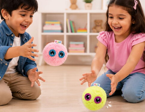 Hello Friends Fuzz Ball is a soft and fluffy high bounce play ball designed for endless fun and active play for kids. Its furry outer texture and lightweight bouncing design make it exciting for indoor and outdoor games.