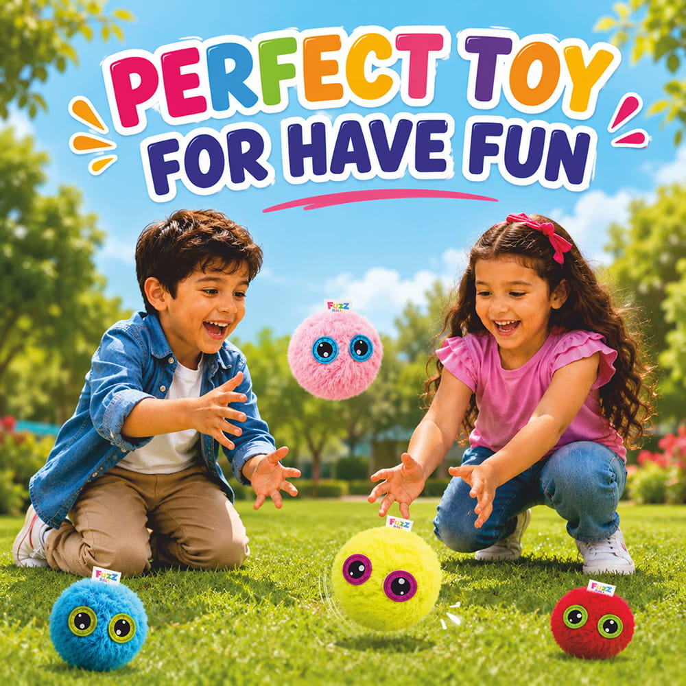 Hello Friends Fuzz Ball is a soft and fluffy high bounce play ball designed for endless fun and active play for kids. Its furry outer texture and lightweight bouncing design make it exciting for indoor and outdoor games.