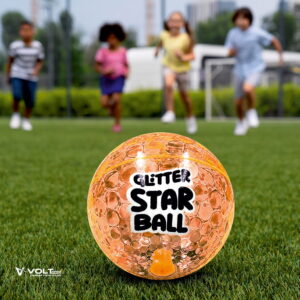 Hello Friends Glitter Star Ball 4 Inch is a soft and lightweight high-bounce play ball with an attractive glitter star design. Its compact size makes it easy for kids to hold, throw, catch, and bounce during indoor and outdoor play. Hello Friends Glitter Star Ball 4 Inch is a soft and lightweight high-bounce play ball with an attractive glitter star design. Its compact size makes it easy for kids to hold, throw, catch, and bounce during indoor and outdoor play.