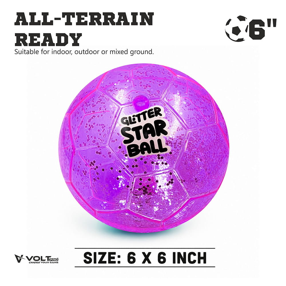 Hello Friends Glitter Star Ball 4 Inch is a soft and lightweight high-bounce play ball with an attractive glitter star design. Its compact size makes it easy for kids to hold, throw, catch, and bounce during indoor and outdoor play.