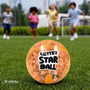 Hello Friends Glitter Star Ball 4 Inch is a soft and lightweight high-bounce play ball with an attractive glitter star design. Its compact size makes it easy for kids to hold, throw, catch, and bounce during indoor and outdoor play. Hello Friends Glitter Star Ball 4 Inch is a soft and lightweight high-bounce play ball with an attractive glitter star design. Its compact size makes it easy for kids to hold, throw, catch, and bounce during indoor and outdoor play.