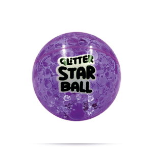 Hello Friends Glitter Star Ball 4 Inch is a soft and lightweight high-bounce play ball with an attractive glitter star design. Its compact size makes it easy for kids to hold, throw, catch, and bounce during indoor and outdoor play.