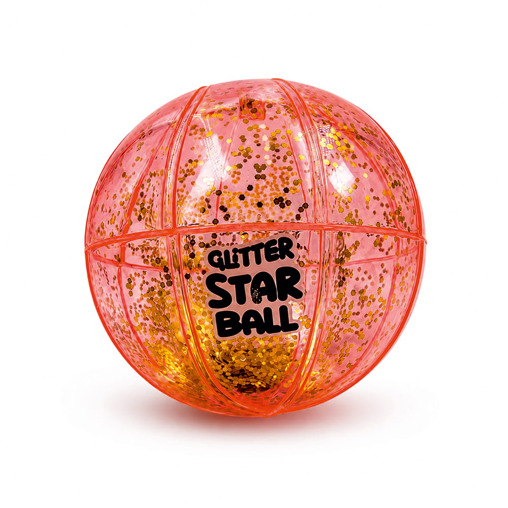 Bring a sporty sparkle to playtime with the Hello Friends Glitter Star Ball 6 Inch. Featuring a fun Basketball Pattern and glitter finish, this lightweight bouncing ball is made for throwing, catching, kicking and active play.