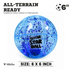 Bring a sporty sparkle to playtime with the Hello Friends Glitter Star Ball 6 Inch. Featuring a fun Basketball Pattern and glitter finish, this lightweight bouncing ball is made for throwing, catching, kicking and active play.