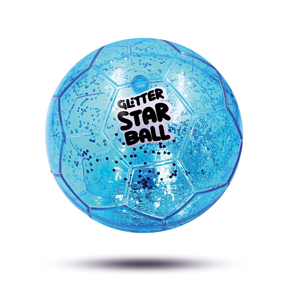 Hello Friends Glitter Star Ball 6 Inch features an attractive glitter finish with a Football Pattern. Its lightweight and high-bounce design makes it easy to handle and suitable for fun indoor and outdoor play.