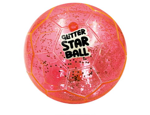 Hello Friends Glitter Star Ball 6 Inch features an attractive glitter finish with a Football Pattern. Its lightweight and high-bounce design makes it easy to handle and suitable for fun indoor and outdoor play.