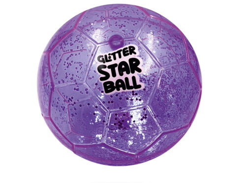Hello Friends Glitter Star Ball 6 Inch features an attractive glitter finish with a Football Pattern. Its lightweight and high-bounce design makes it easy to handle and suitable for fun indoor and outdoor play.