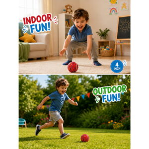 Hello Friends Jumbo Tennis Ball 4 Inch is a soft and bouncy toy ball designed for kids. Its large size makes it easy to hold, throw, catch, and bounce, making it ideal for fun indoor and outdoor play.