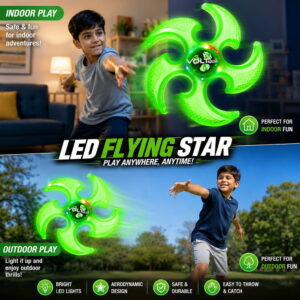 Hello Friends LED Flying Star Disc is a fun and exciting glow flying toy designed for kids and adults who enjoy active indoor and outdoor games. The flying disc features bright LED lighting effects that create an attractive glow during playtime, making it perfect for both daytime and nighttime fun activities.