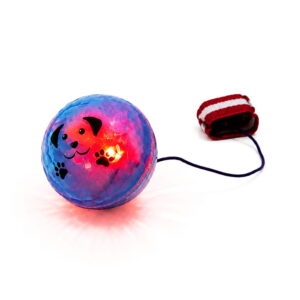 The Hello Friends Light Yo Yo Ball is a 2.5-inch bouncing return toy with a fun light effect, wrist band, and attached string. Kids can enjoy repeated throwing, bouncing, spinning, and catching while staying active.