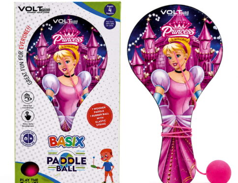 Hello Friends Wooden Paddle Ball is a fun kids' activity toy with a durable wooden paddle and elastic string-attached rubber ball, designed for active indoor and outdoor play while encouraging hand-eye coordination and focus.