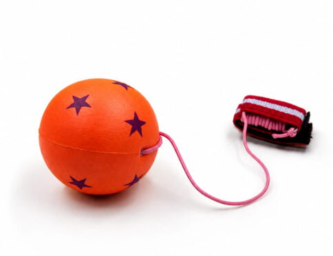 Hello Friends Printed Bouncing Return Ball is a fun 2-inch mini toy with a wrist band and string that lets kids catch, bounce, and throw the ball repeatedly. Its printed tennis-style design makes playtime more engaging while encouraging coordination and reflex skills.