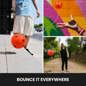 Hello Friends Printed Bouncing Return Ball is a fun 2-inch mini toy with a wrist band and string that lets kids catch, bounce, and throw the ball repeatedly. Its printed tennis-style design makes playtime more engaging while encouraging coordination and reflex skills.