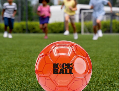 Hello Friends Football Pattern Kick Ball 6 Inch is a lightweight and durable PVC play ball designed for kids. Its easy-to-handle size and bouncy performance make it suitable for kicking, throwing, catching, and active indoor or outdoor games.