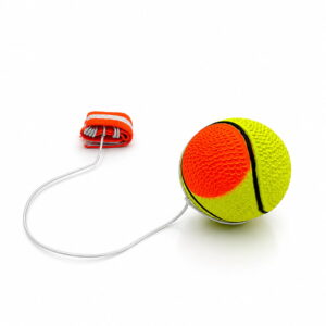 Hello Friends Printed Bouncing Return Ball is an interactive toy with a printed tennis-style design, elastic string, and wrist band. Kids can enjoy repeated catch, bounce, and throw play while staying active.