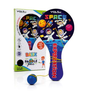 Hello Friends Wooden Paddle Ball is a fun kids' activity toy with a durable wooden paddle and elastic string-attached rubber ball, designed for active indoor and outdoor play while encouraging hand-eye coordination and focus.
