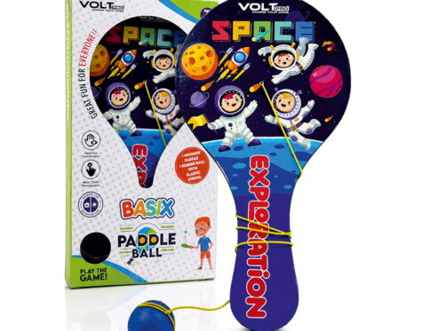 Hello Friends Wooden Paddle Ball is a fun kids' activity toy with a durable wooden paddle and elastic string-attached rubber ball, designed for active indoor and outdoor play while encouraging hand-eye coordination and focus.