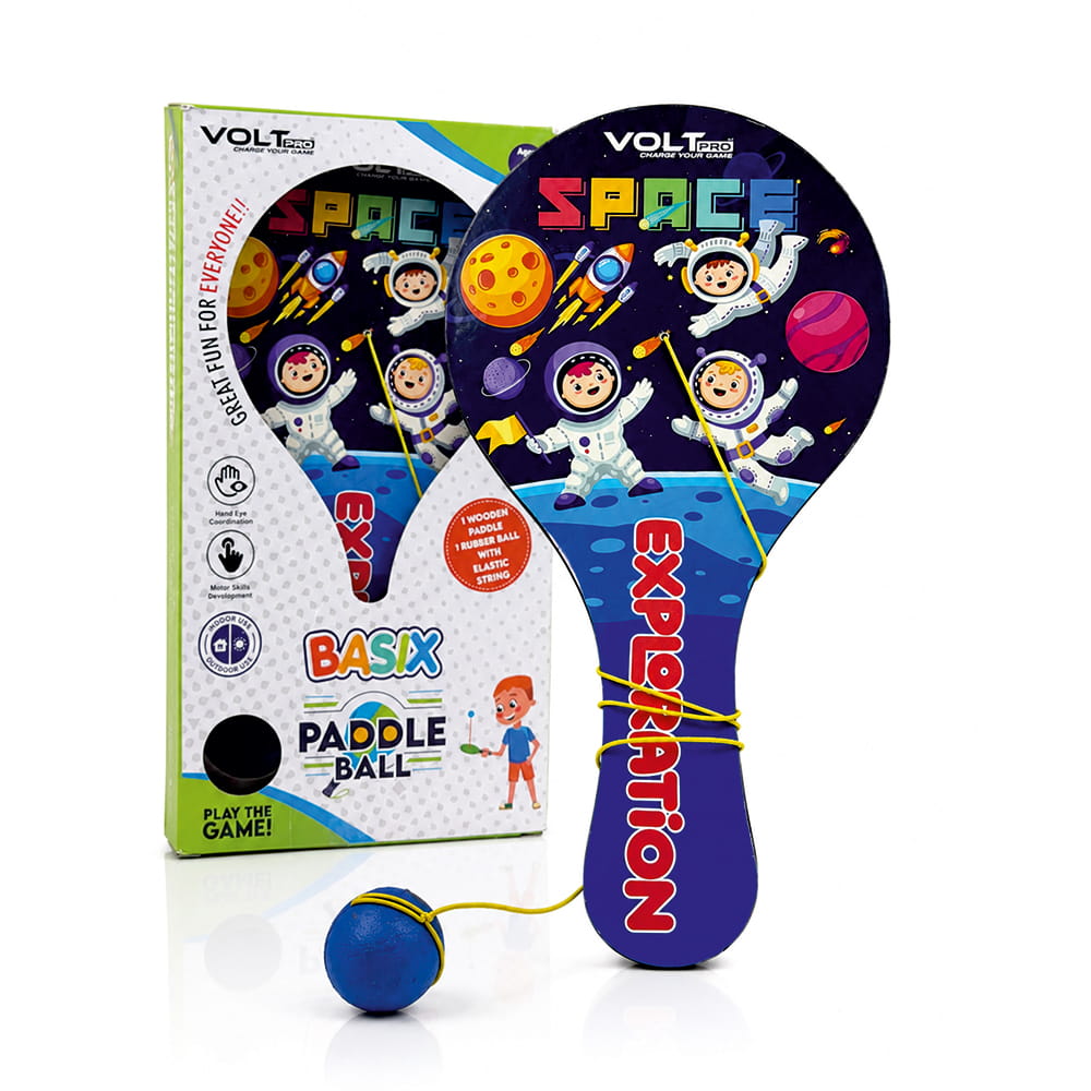 Hello Friends Wooden Paddle Ball is a fun kids' activity toy with a durable wooden paddle and elastic string-attached rubber ball, designed for active indoor and outdoor play while encouraging hand-eye coordination and focus.