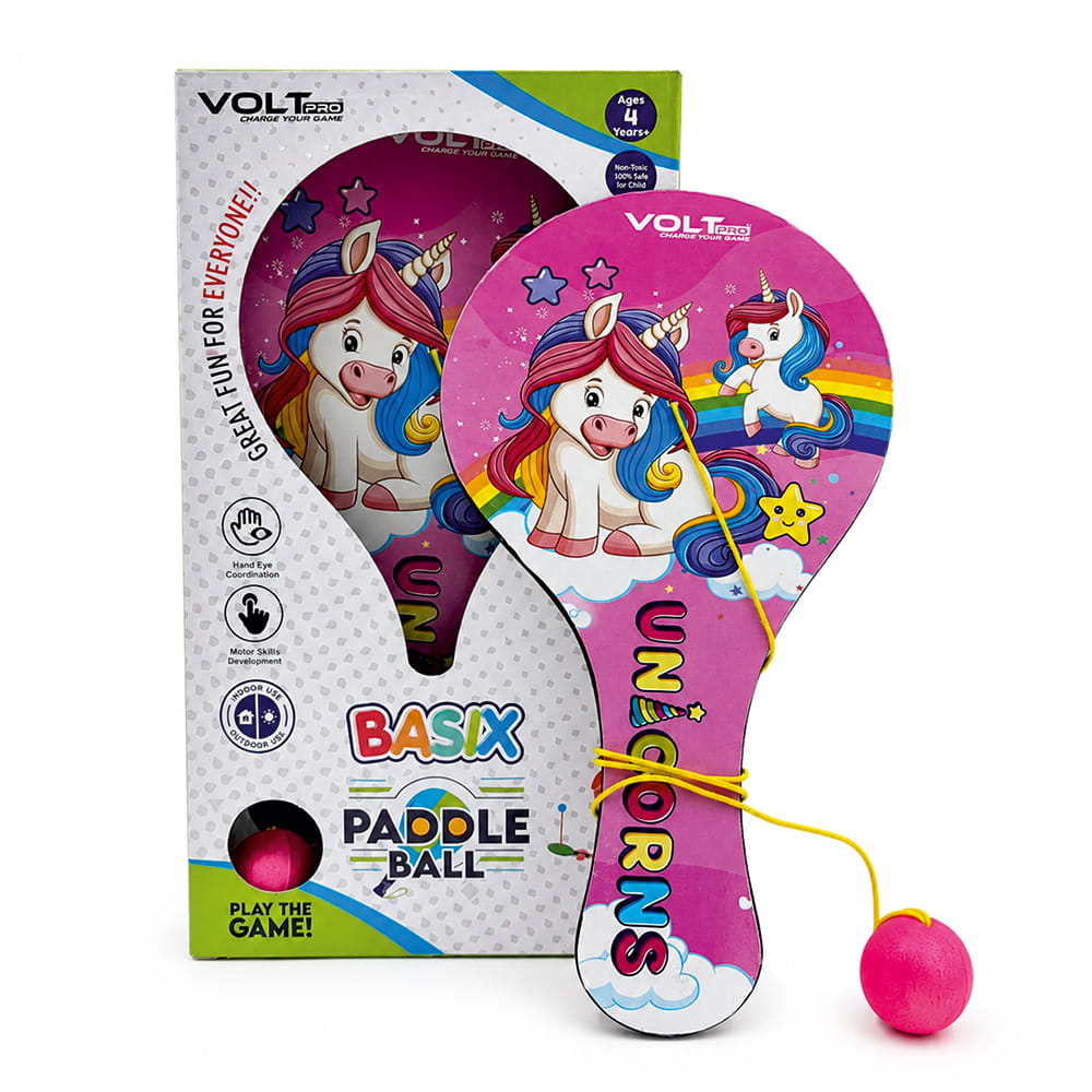 Hello Friends Wooden Paddle Ball is a fun kids' activity toy with a durable wooden paddle and elastic string-attached rubber ball, designed for active indoor and outdoor play while encouraging hand-eye coordination and focus.