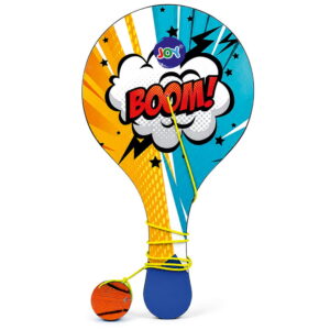 Hello Friends Wooden Paddle Ball is a classic skill-based game featuring a durable wooden paddle and a rubber ball attached with an elastic string. Designed for senior-size play, it offers an enjoyable way for kids to practice catching, hitting, and coordination.