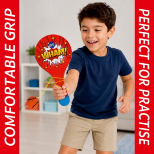 Hello Friends Wooden Paddle Ball is a classic skill-based game featuring a durable wooden paddle and a rubber ball attached with an elastic string. Designed for senior-size play, it offers an enjoyable way for kids to practice catching, hitting, and coordination.