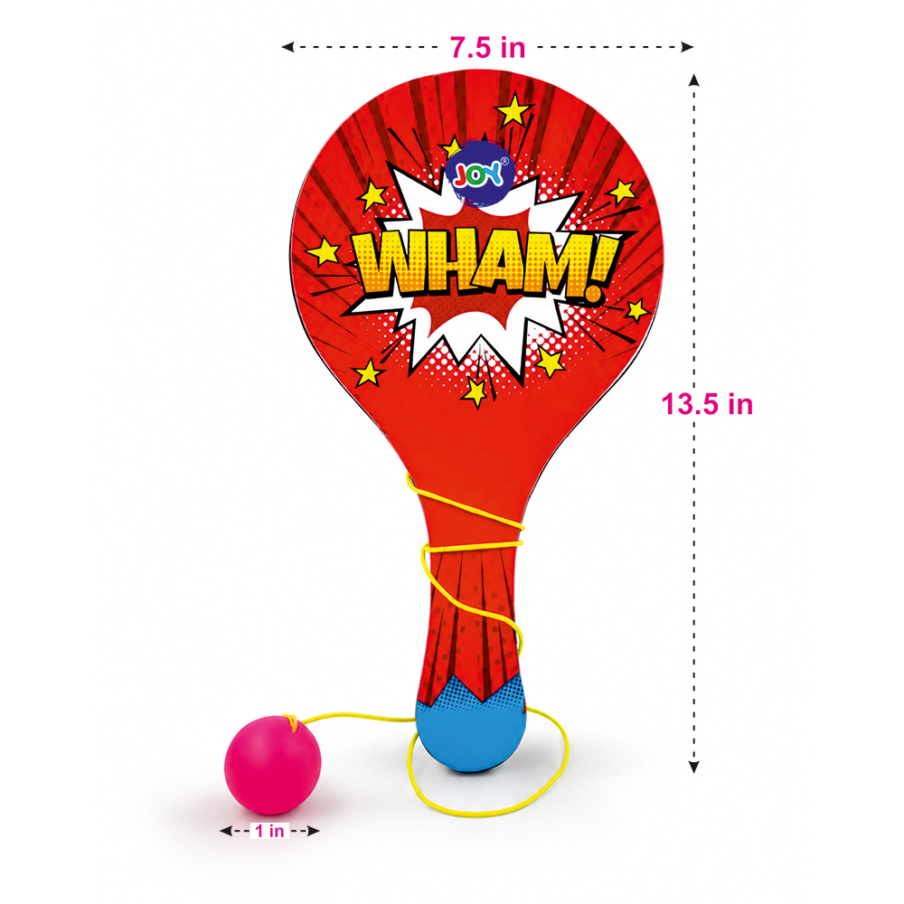 Hello Friends Wooden Paddle Ball is a classic skill-based game featuring a durable wooden paddle and a rubber ball attached with an elastic string. Designed for senior-size play, it offers an enjoyable way for kids to practice catching, hitting, and coordination.