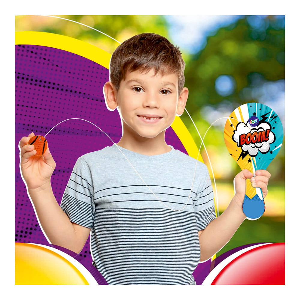 Hello Friends Wooden Paddle Ball is a classic skill-based game featuring a durable wooden paddle and a rubber ball attached with an elastic string. Designed for senior-size play, it offers an enjoyable way for kids to practice catching, hitting, and coordination. Hello Friends Wooden Paddle Ball is a classic skill-based game featuring a durable wooden paddle and a rubber ball attached with an elastic string. Designed for senior-size play, it offers an enjoyable way for kids to practice catching, hitting, and coordination.