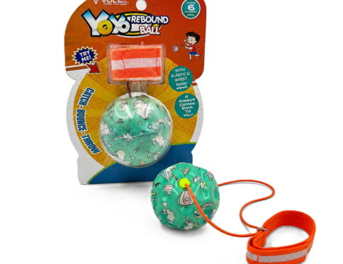 Hello Friends Yo Yo Boom Ball is a fun rebound toy with a wrist band and elastic string that lets kids bounce, catch, and return the ball repeatedly. It encourages active play while helping improve hand-eye coordination, focus, and reflexes.