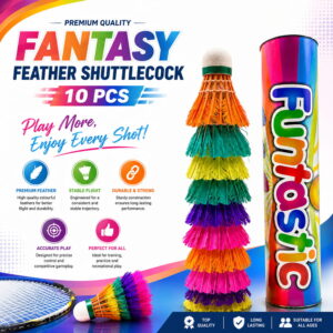 Volt Pro Fantasy Designer Feather Shuttlecocks feature a colourful design with a practice-grade build for regular badminton training. Suitable for beginners, skill development, and everyday recreational play. Volt Pro Fantasy Designer Feather Shuttlecocks feature a colourful design with a practice-grade build for regular badminton training. Suitable for beginners, skill development, and everyday recreational play.