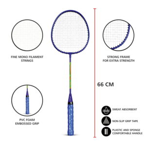 Volt Pro Force Badminton Racket Set is designed for beginners and casual players looking for a reliable badminton kit for daily play. This badminton racket set of 2 comes with a carry bag, making it perfect for outdoor games and indoor practice. Volt Pro Force Badminton Racket Set is designed for beginners and casual players looking for a reliable badminton kit for daily play. This badminton racket set of 2 comes with a carry bag, making it perfect for outdoor games and indoor practice.