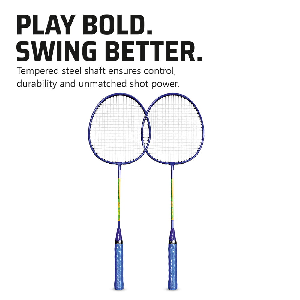 Volt Pro Force Badminton Racket Set is designed for beginners and casual players looking for a reliable badminton kit for daily play. This badminton racket set of 2 comes with a carry bag, making it perfect for outdoor games and indoor practice. Volt Pro Force Badminton Racket Set is designed for beginners and casual players looking for a reliable badminton kit for daily play. This badminton racket set of 2 comes with a carry bag, making it perfect for outdoor games and indoor practice.