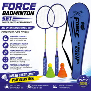 Volt Pro Force Badminton Racket Set is designed for beginners and casual players looking for a reliable badminton kit for daily play. This badminton racket set of 2 comes with a carry bag, making it perfect for outdoor games and indoor practice. Volt Pro Force Badminton Racket Set is designed for beginners and casual players looking for a reliable badminton kit for daily play. This badminton racket set of 2 comes with a carry bag, making it perfect for outdoor games and indoor practice.