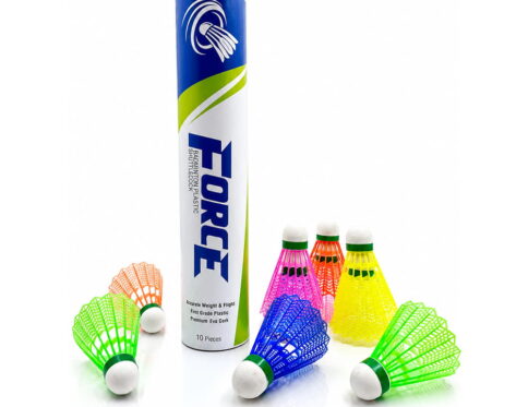 Volt Pro Force Colourful Plastic Badminton Shuttlecock Pack of 10 is designed for stable flight, durability, and reliable performance. Featuring a premium EVA and neon cork base with a durable plastic skirt, these multicolor shuttlecocks are ideal for practice, training, and outdoor badminton play.