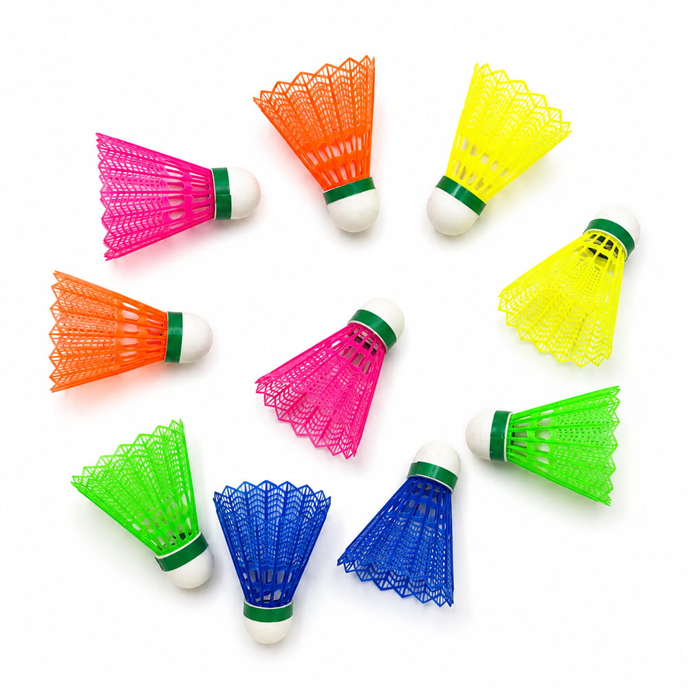 Volt Pro Force Colourful Plastic Badminton Shuttlecock Pack of 10 is designed for stable flight, durability, and reliable performance. Featuring a premium EVA and neon cork base with a durable plastic skirt, these multicolor shuttlecocks are ideal for practice, training, and outdoor badminton play. Volt Pro Force Colourful Plastic Badminton Shuttlecock Pack of 10 is designed for stable flight, durability, and reliable performance. Featuring a premium EVA and neon cork base with a durable plastic skirt, these multicolor shuttlecocks are ideal for practice, training, and outdoor badminton play.