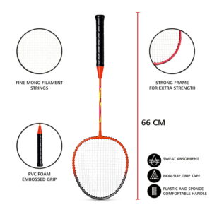 Volt Pro Hitz Badminton Racket Set includes 2 lightweight iron-frame rackets, 2 plastic shuttlecocks, and a carry bag. A practical choice for beginners and casual players for indoor and outdoor badminton. Volt Pro Hitz Badminton Racket Set includes 2 lightweight iron-frame rackets, 2 plastic shuttlecocks, and a carry bag. A practical choice for beginners and casual players for indoor and outdoor badminton.
