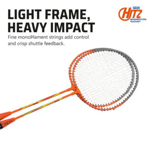 Volt Pro Hitz Badminton Racket Set includes 2 lightweight iron-frame rackets, 2 plastic shuttlecocks, and a carry bag. A practical choice for beginners and casual players for indoor and outdoor badminton. Volt Pro Hitz Badminton Racket Set includes 2 lightweight iron-frame rackets, 2 plastic shuttlecocks, and a carry bag. A practical choice for beginners and casual players for indoor and outdoor badminton.