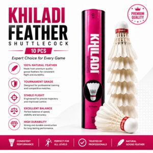 Volt Pro Khiladi Feather Shuttlecocks are designed for beginners and regular badminton practice. They offer stable flight and easy handling, making them suitable for training, skill development, and recreational play. Volt Pro Khiladi Feather Shuttlecocks are designed for beginners and regular badminton practice. They offer stable flight and easy handling, making them suitable for training, skill development, and recreational play.