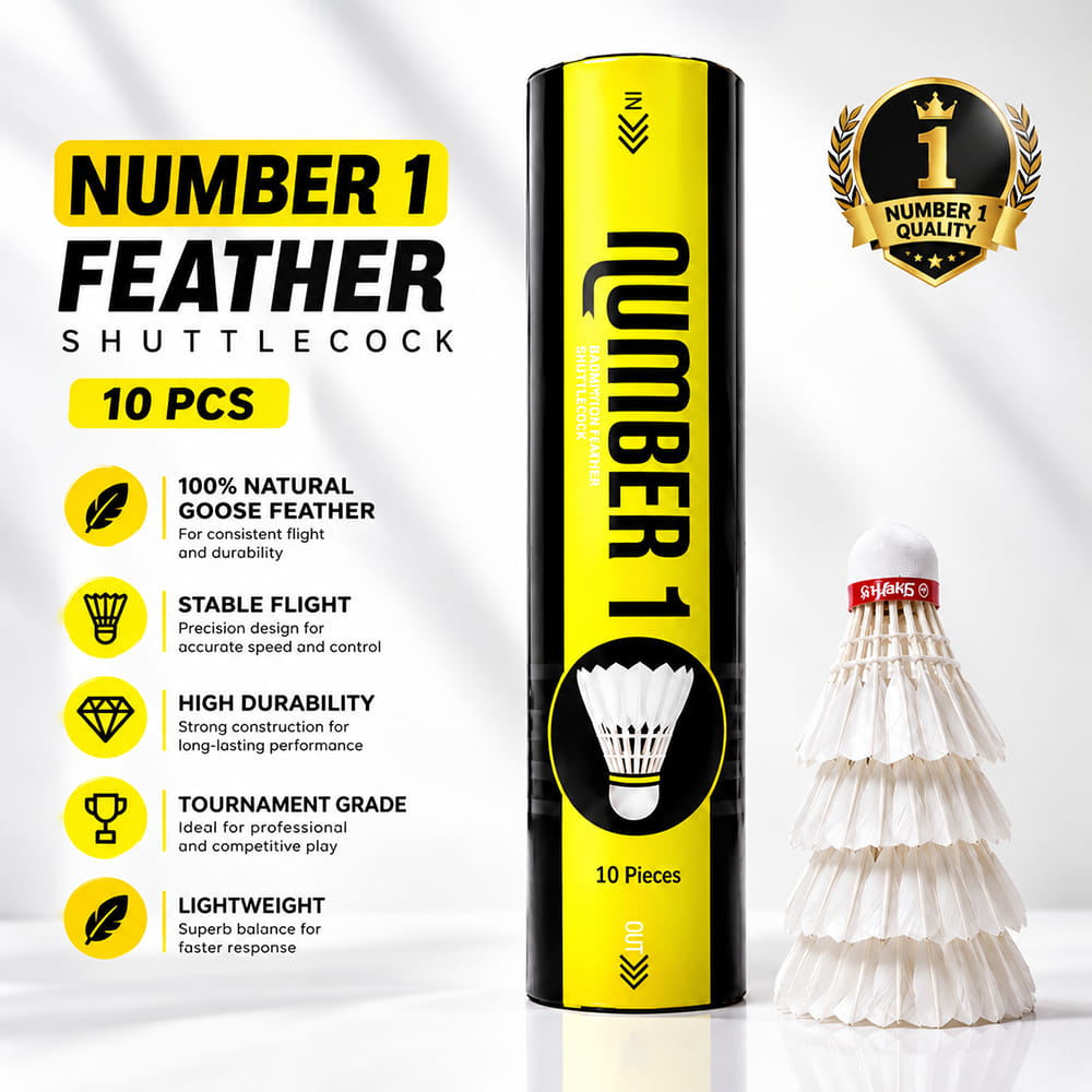 Volt Pro Number 1 Feather Shuttlecocks are designed for consistent performance during regular badminton practice and recreational games. Suitable for beginners, training sessions, daily play, and club-level practice.