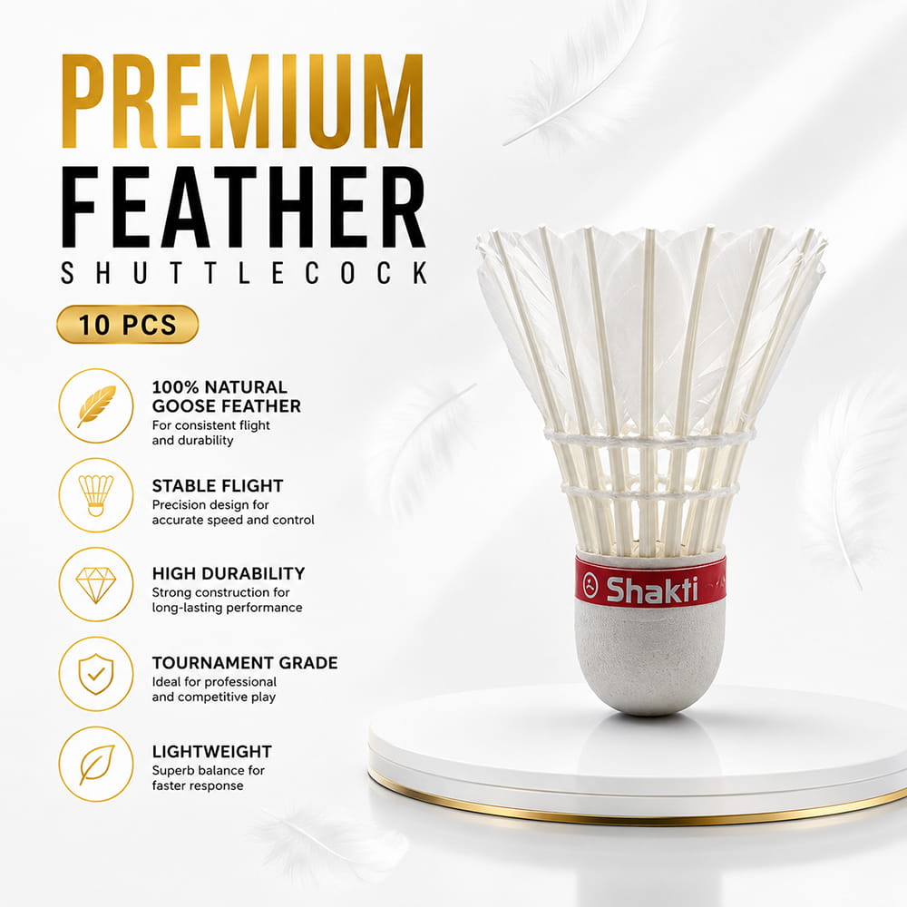 Volt Pro Premium Feather Shuttlecocks are designed for players looking for reliable performance during training, practice, and competitive badminton. The durable construction supports stable flight and consistent gameplay. Volt Pro Premium Feather Shuttlecocks are designed for players looking for reliable performance during training, practice, and competitive badminton. The durable construction supports stable flight and consistent gameplay.