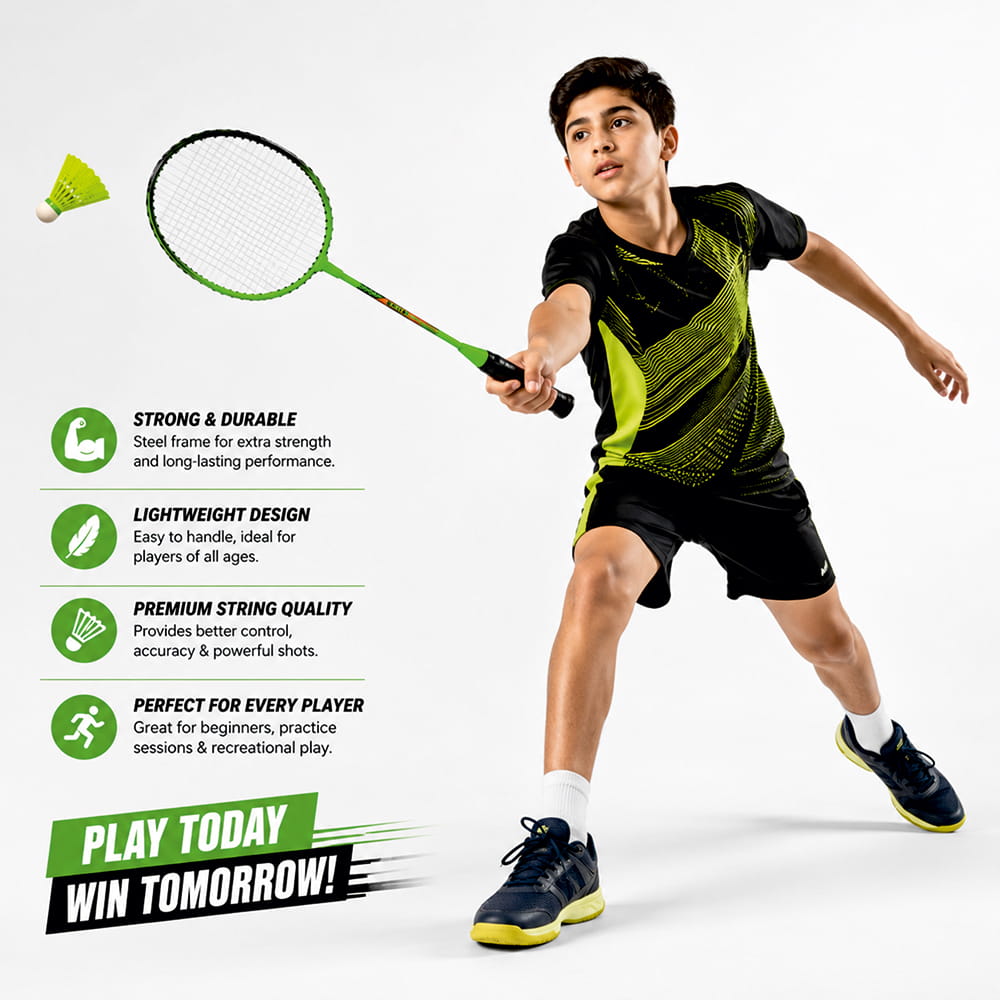 Volt Pro Rise Badminton Racket Set includes 2 lightweight badminton rackets and a convenient carry bag. Designed for beginners and casual players, it is suitable for comfortable indoor and outdoor practice and recreational play. Volt Pro Rise Badminton Racket Set includes 2 lightweight badminton rackets and a convenient carry bag. Designed for beginners and casual players, it is suitable for comfortable indoor and outdoor practice and recreational play.